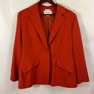 Rena Rowan Blazer Jacket Women's Plus Size 14 W Red Holiday Christmas Stretch
